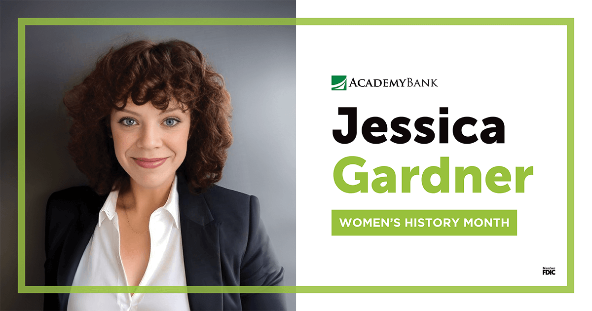 Academy Bank Chief Marketing Officer Jessica Gardner highlighted for women's history month