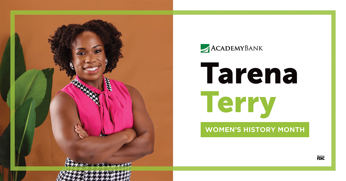 Academy Bank's employee Tarena Terry highlighted for women's history month