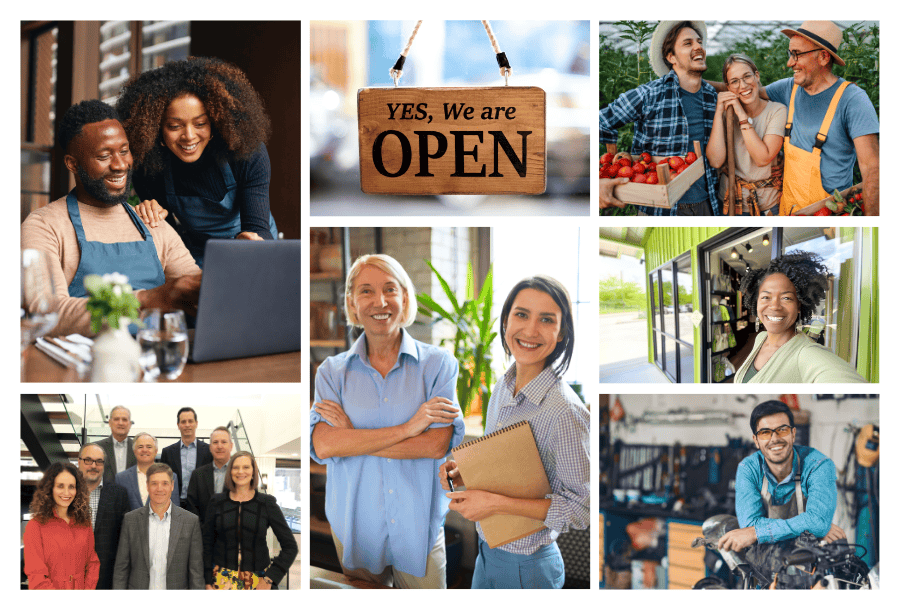 Multiple small businesses and family-owned businesses benefitting from a family-owned bank experience.