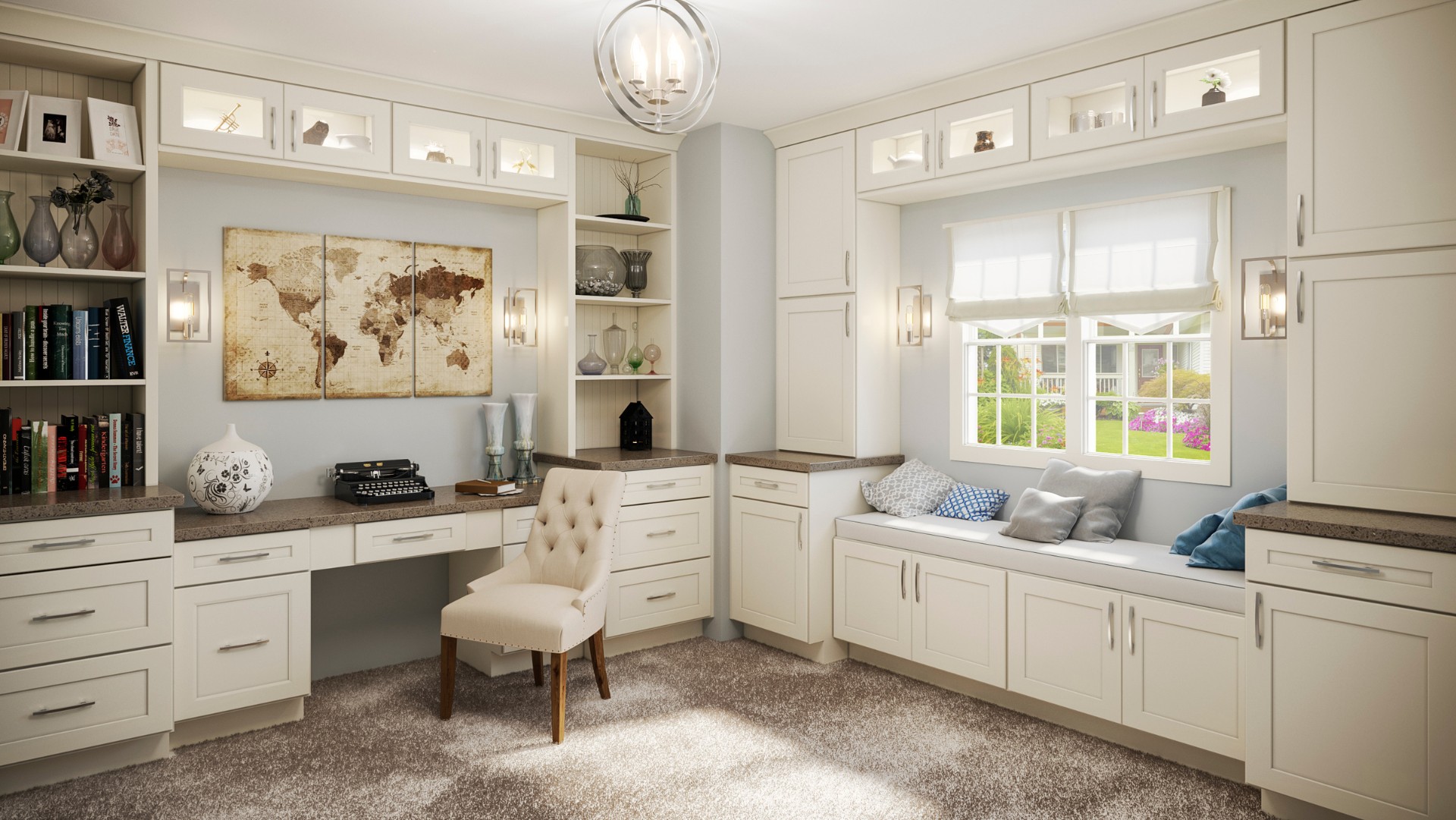 picture of a home office remodeling project from CabinetsAndMore.com by Kitchen Renovation