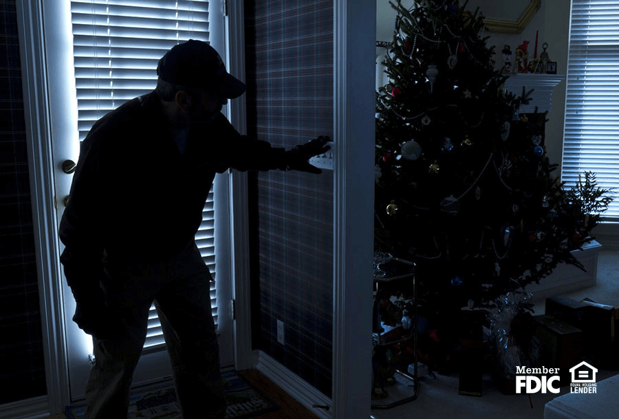 a home-invader breaks into a house during the holidays