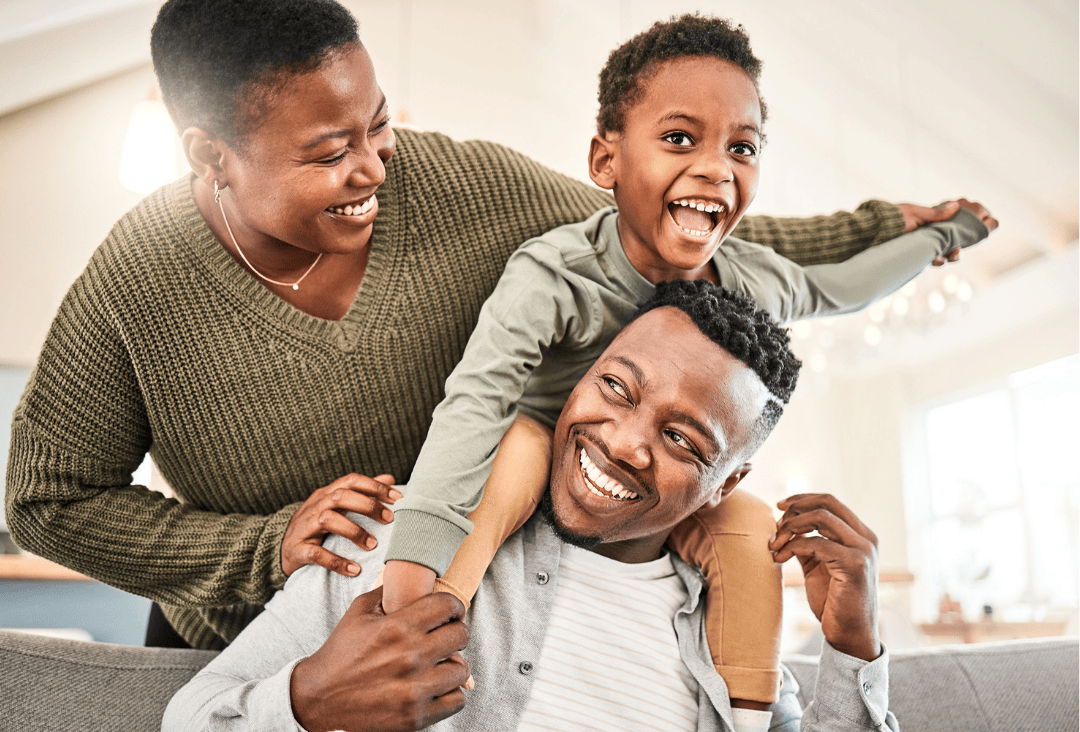 Family enjoying time together after tax season, happy to have the best banking partner