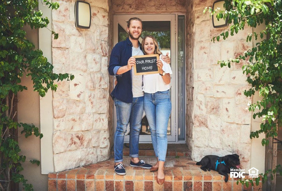 a couple buys their first home with an FHA mortgage loan