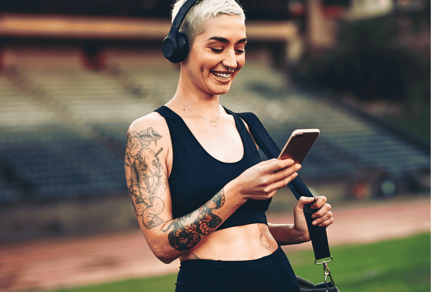 Woman checking her free annual credit report from TransUnion