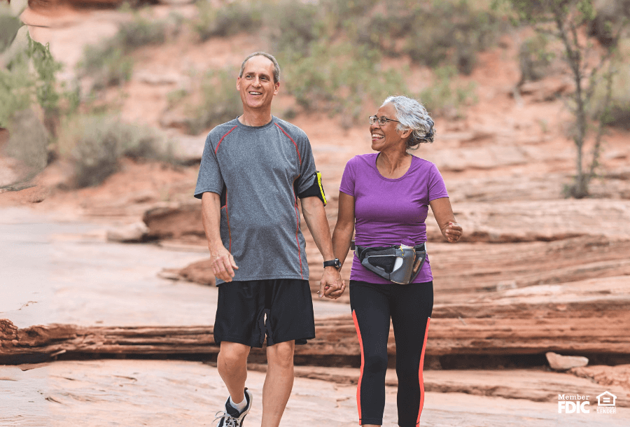 A couple goes out for a walk in Gilbert Arizona