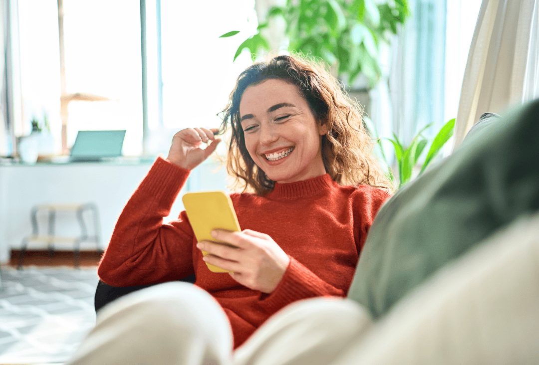Woman viewing her money market savings account to see the interest earned.