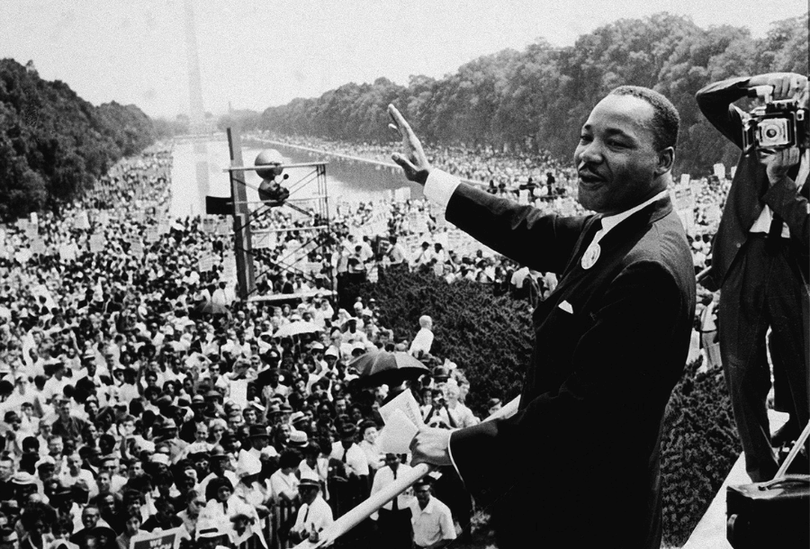 Martin Luther King Jr. addressing a crowd in Washington DC