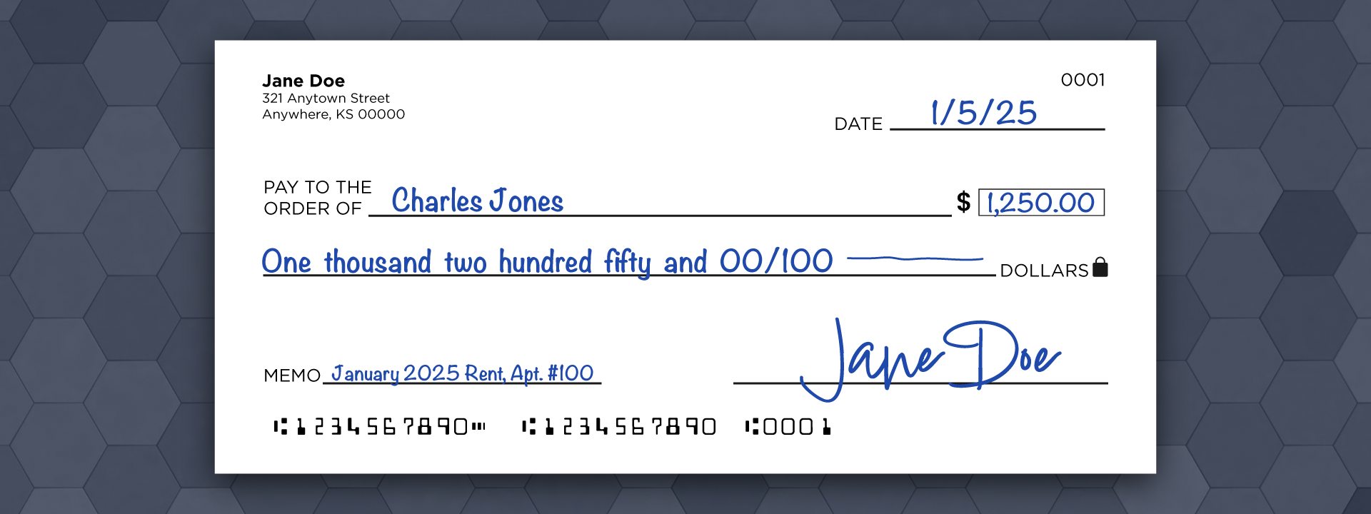 How to write a check example