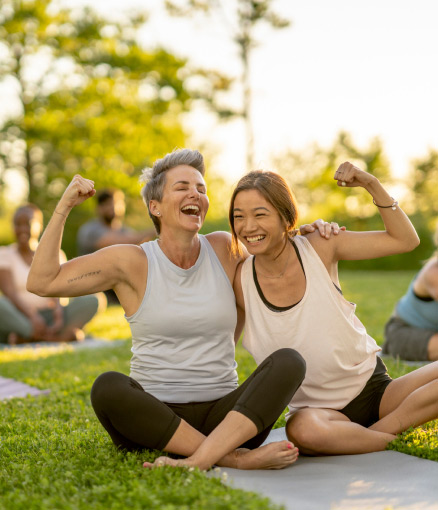 two people at yoga